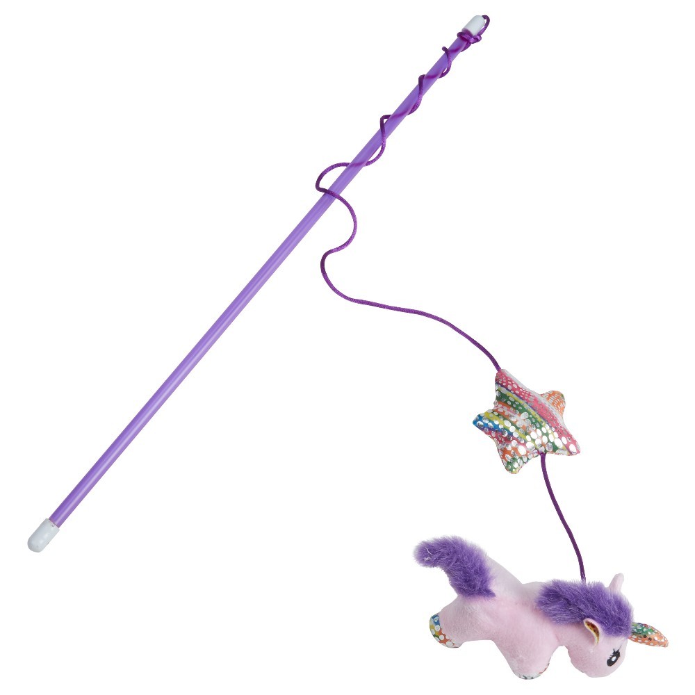 jouet pour chat bâton avec licorne suspendue (GiFi-515798X)