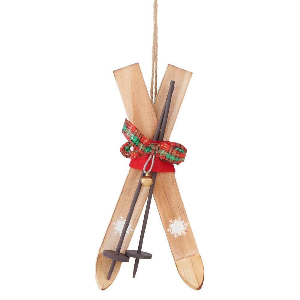 décoration de noël paire de skis à suspendre (GiFi-531112X)