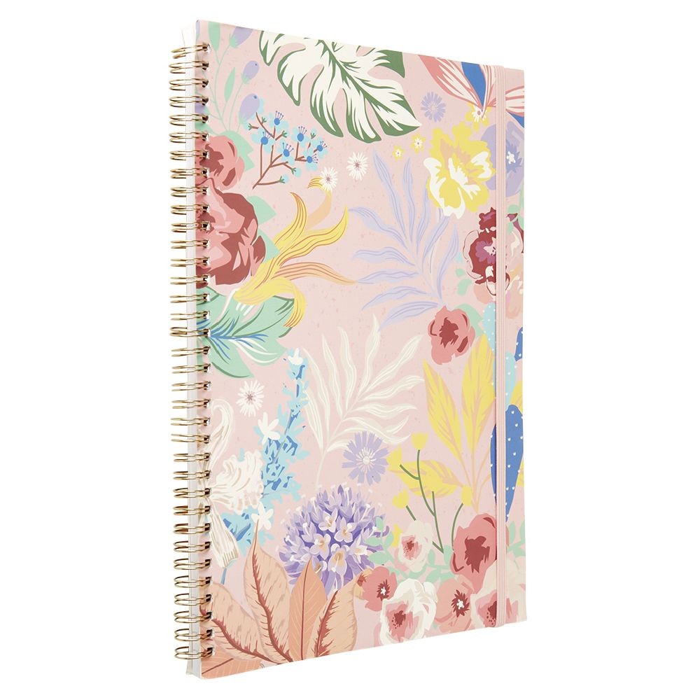 cahier à spirales motif floral a4 160 pages (GiFi-532143X)