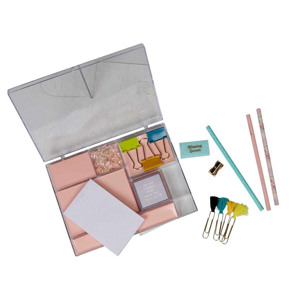kit papeterie bloc note motif floral crayon et gomme (GiFi-532160X)