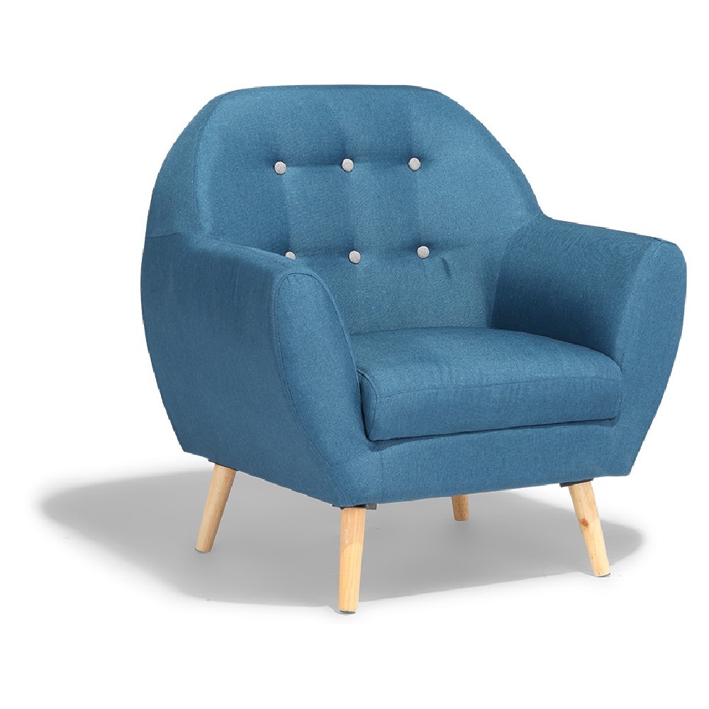fauteuil royal joseph bleu canard et gris (GiFi-533796X)