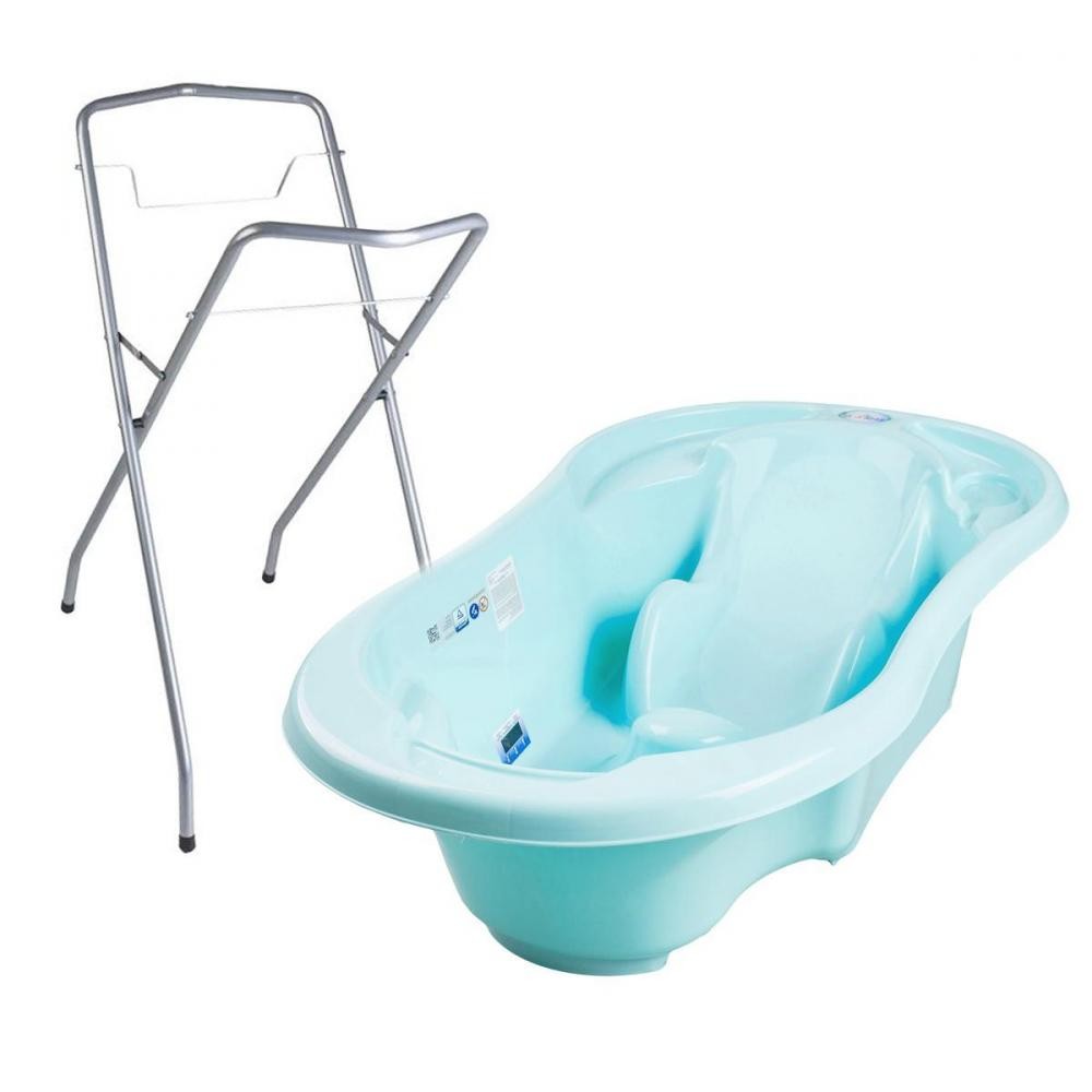 baignoire bébé avec réducteur intégré bleu + pied (GiFi-MON-435_895)