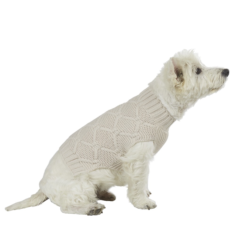 pull pour chien tricot beige taille l (GiFi-536566X)