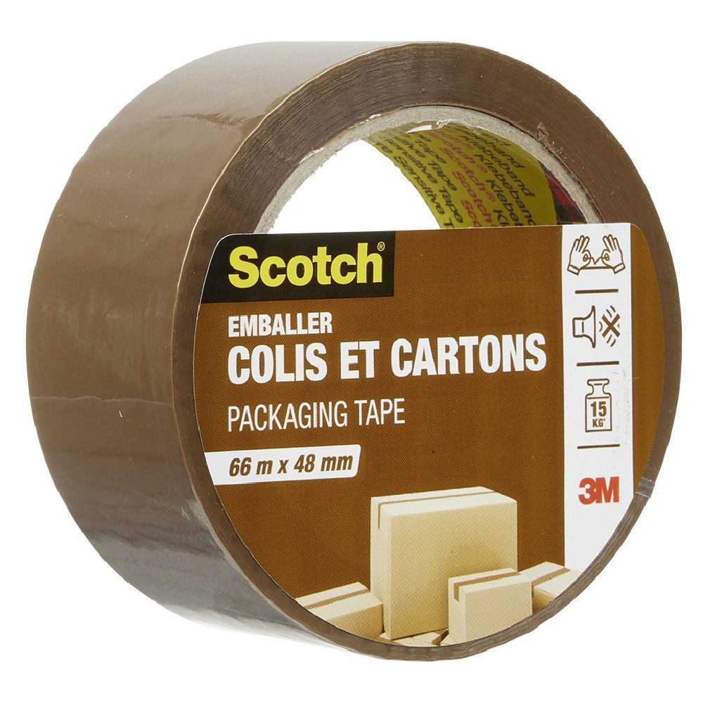 scoth adhésif marron pour carton et emballage 66m x 48 mm (GiFi-540103X)