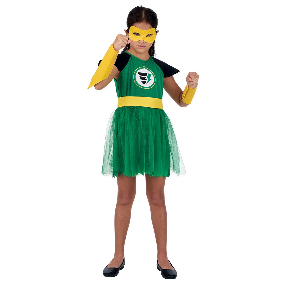 déguisement fille super héro méchant bad girl robe 4/6 ans (GiFi-543200X)