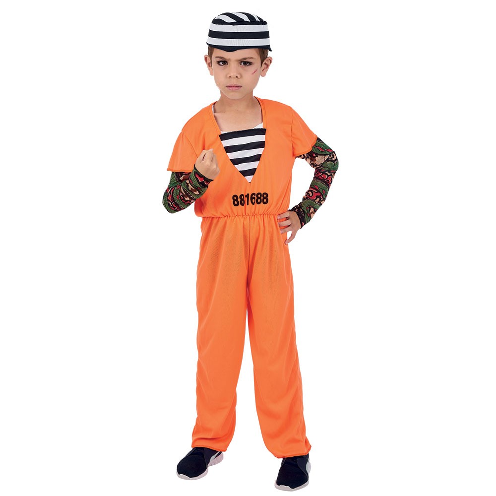 déguisement enfant prisonnier orange 11/14 ans (GiFi-543262X)