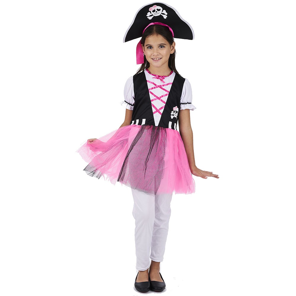 déguisement fille pirate robe et chapeau 4/6 ans (GiFi-543347X)