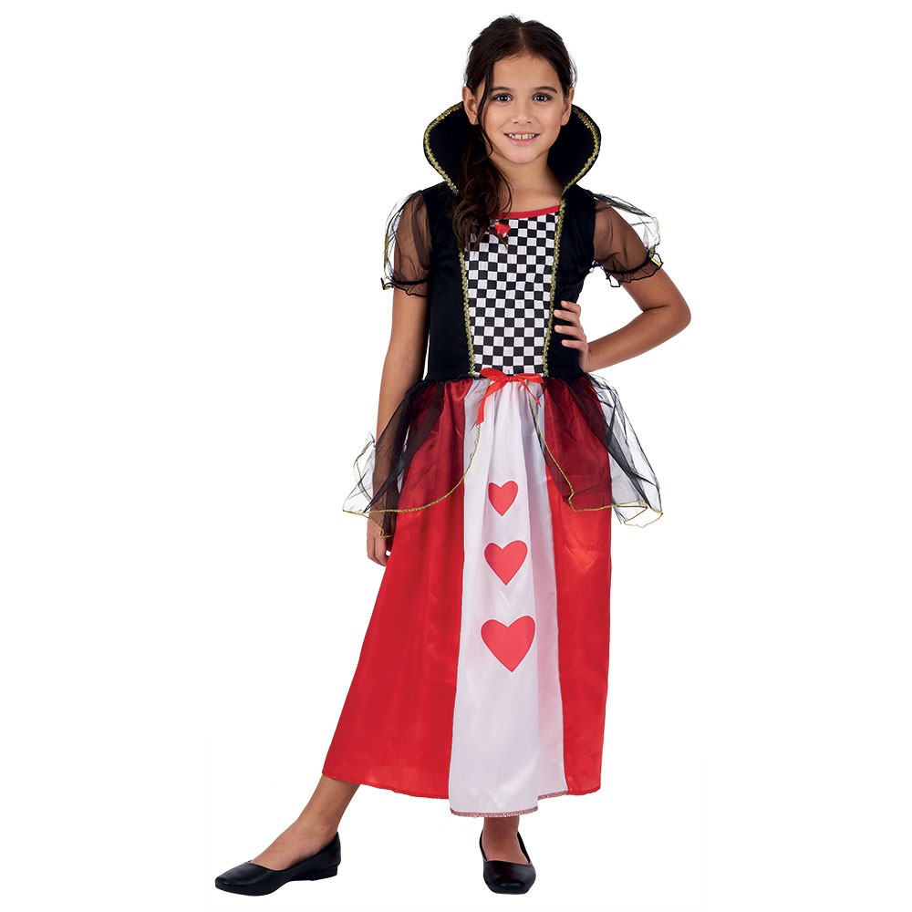 déguisement fille reine robe rouge noire blanche 4/6 ans (GiFi-543355X)