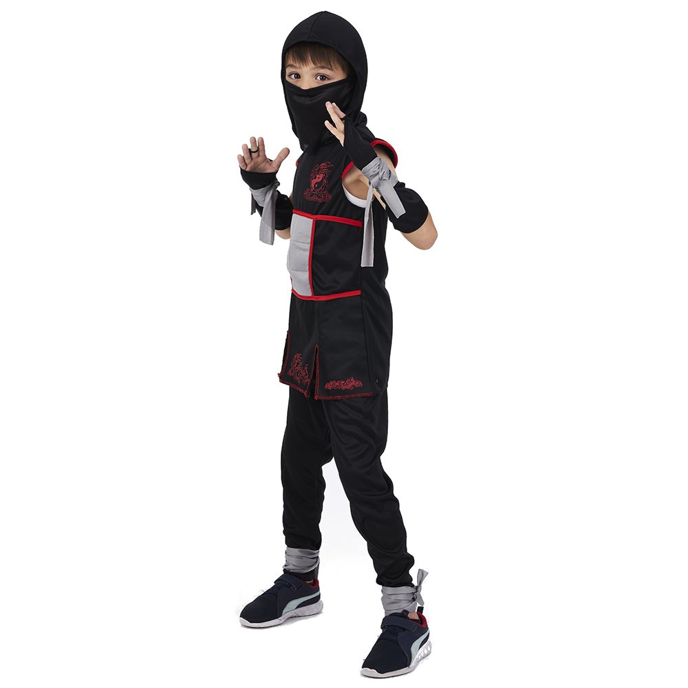 déguisement enfant ninja noir 4/6 ans (GiFi-543389X)