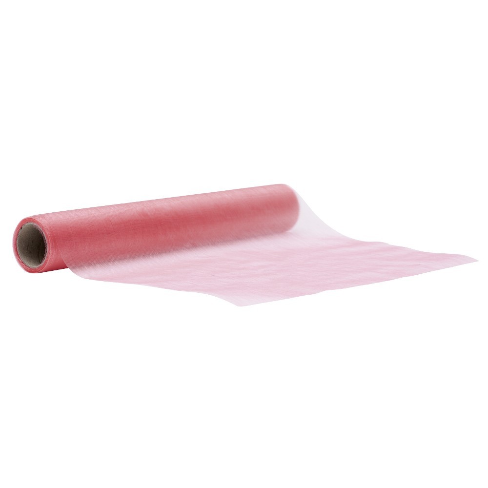 chemin de table en nylon organza rouge (GiFi-545406X)
