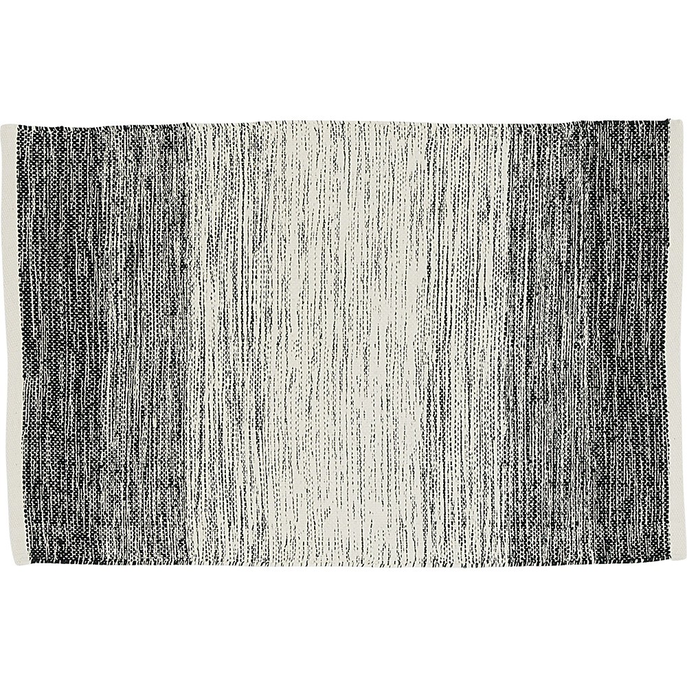 tapis rectangulaire dégradé rayure blanche et noire (GiFi-545911X)