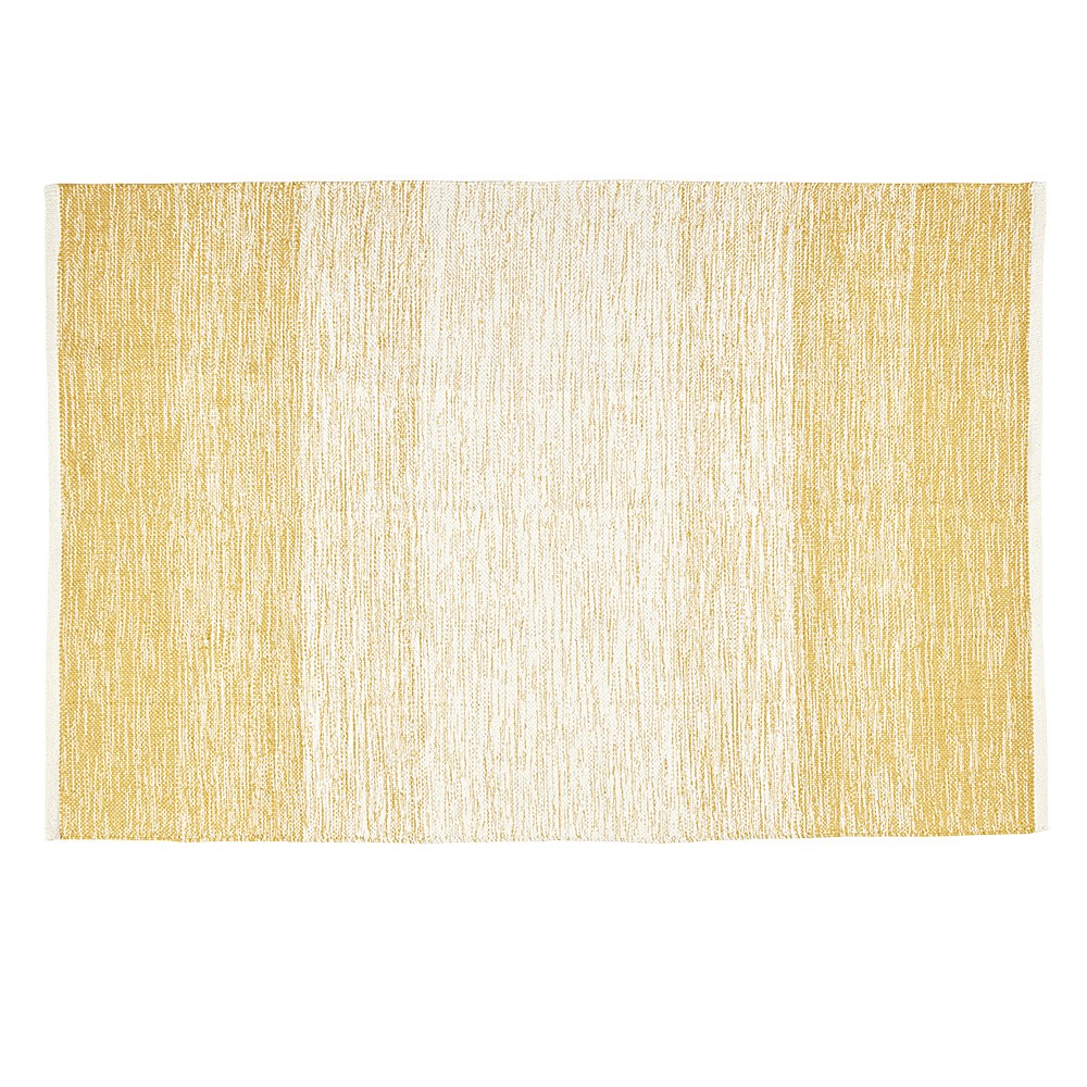tapis rectangulaire rayure blanche et jaune moutarde (GiFi-545927X)