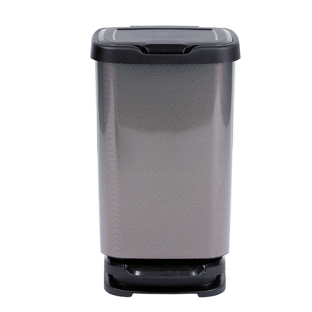 poubelle à pédale jive aspect carbone noir 40 l (GiFi-547741X)