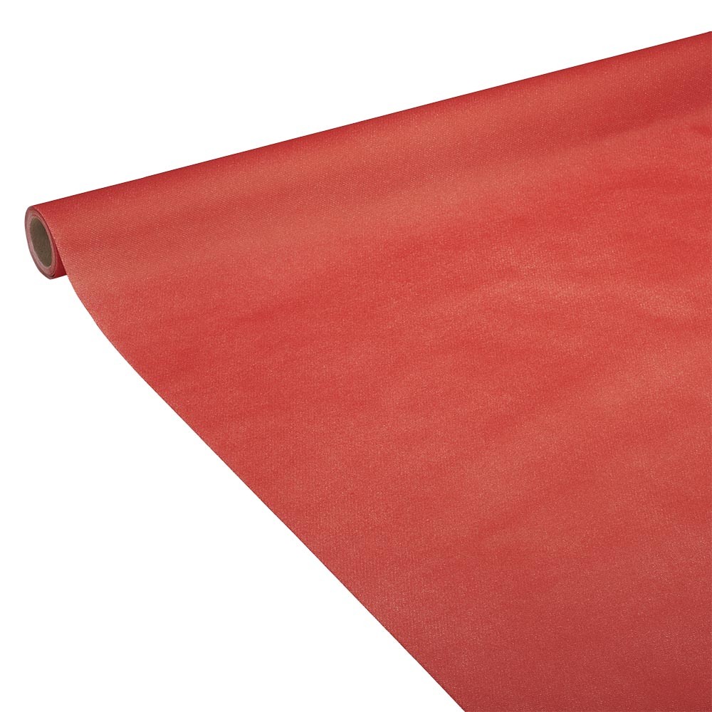 nappe en papier voie sèche effet tissu rouge 4 m (GiFi-547838X)