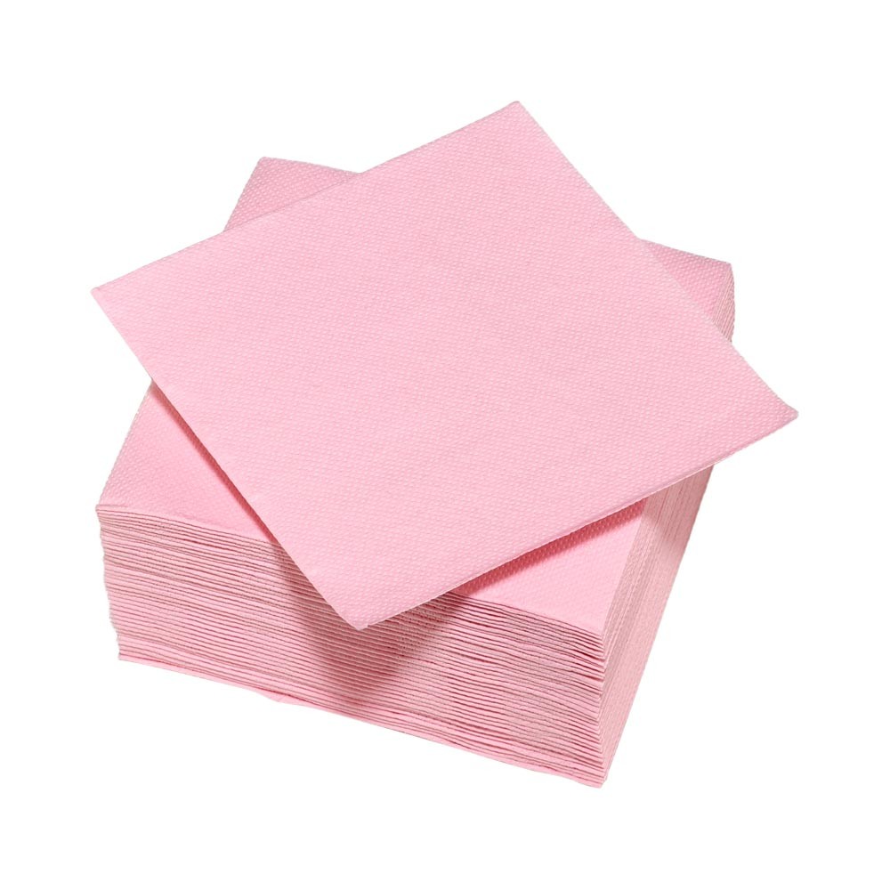 serviette cocktail carrée rose 2 plis en papier x40 (GiFi-548137X)