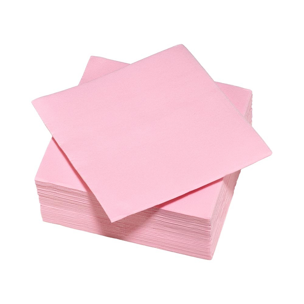 serviette carrée rose 2 plis en papier x40 (GiFi-548138X)