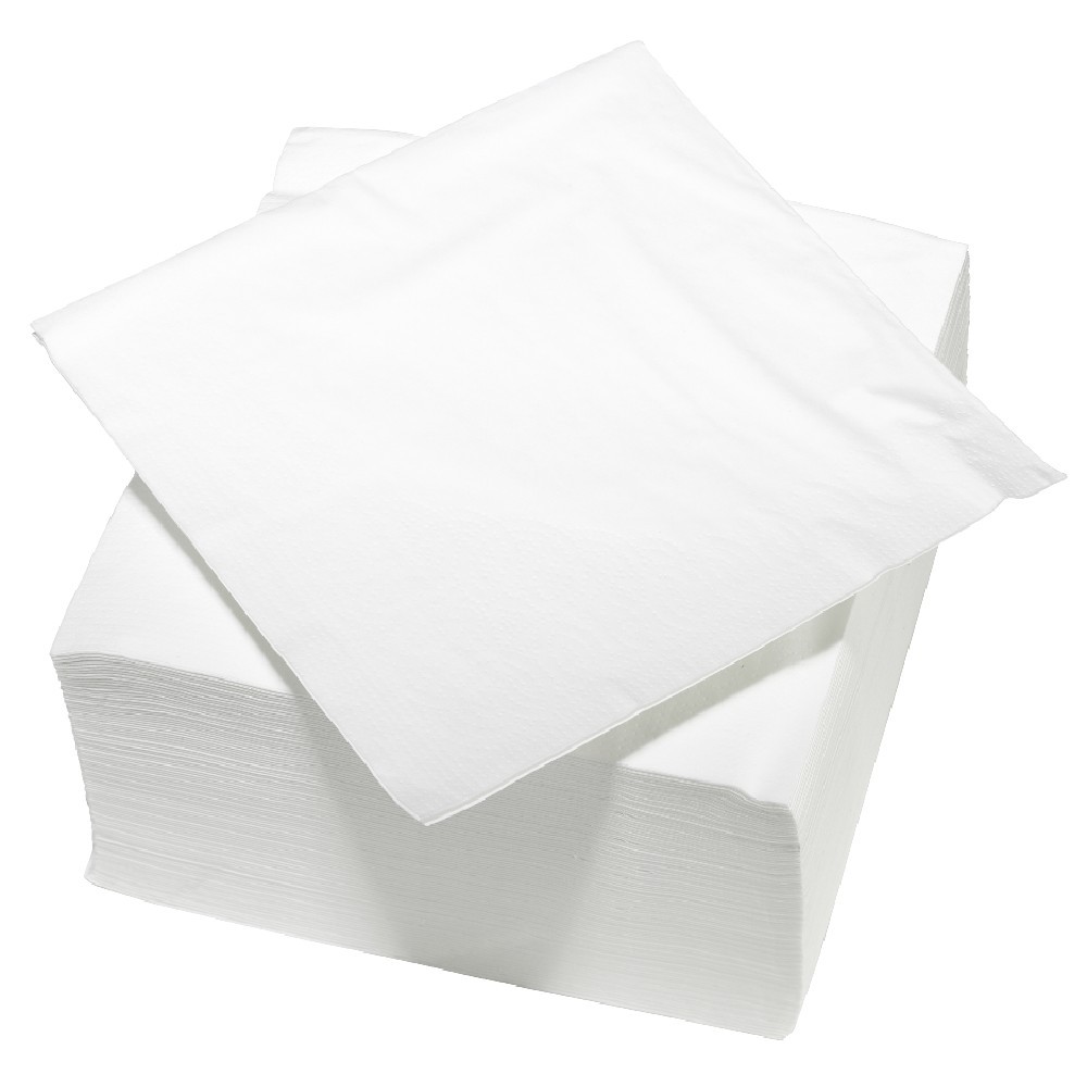 serviette carrée blanche 2 plis en papier x100 (GiFi-548151X)