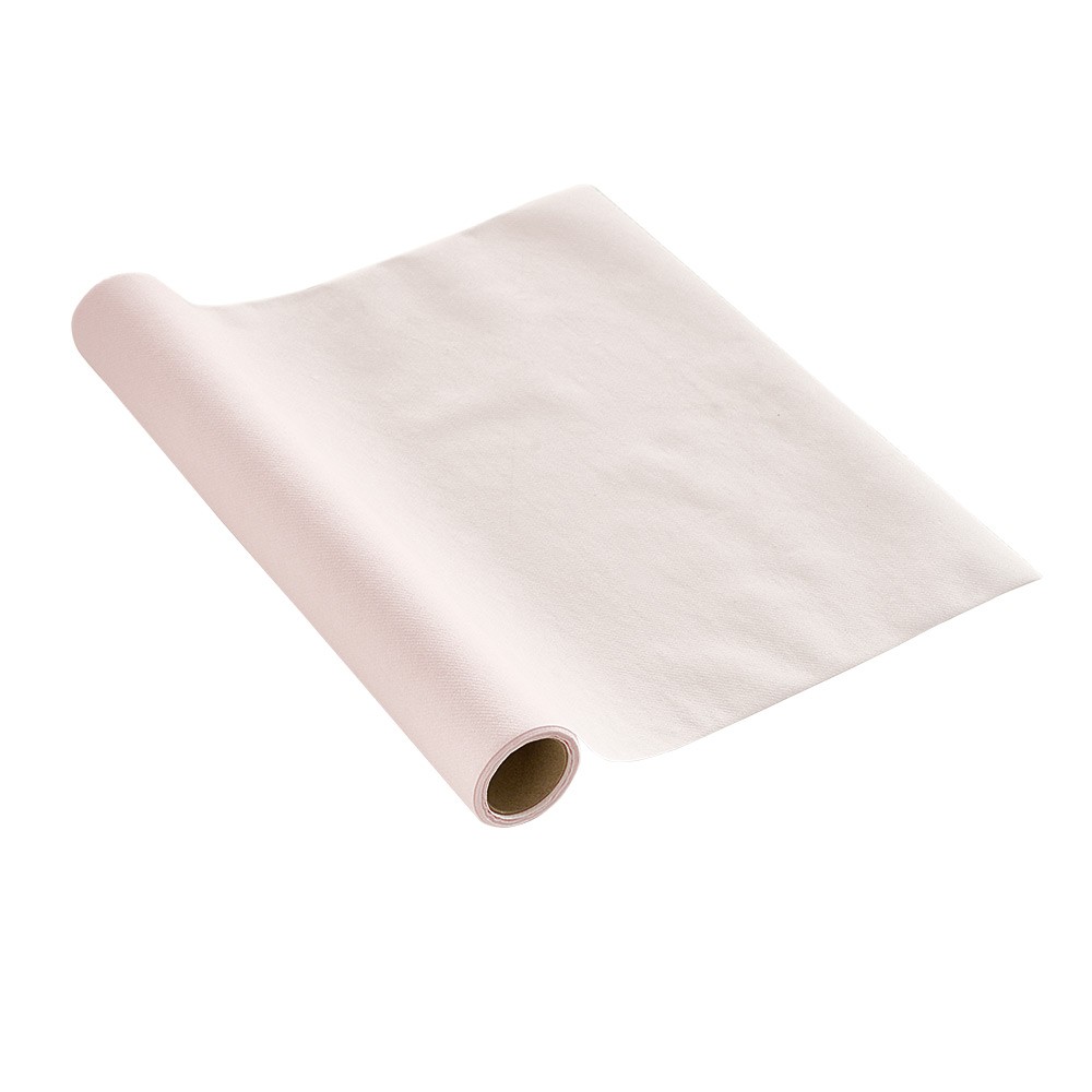 chemin de table rose pâle effet tissu papier voie sèche l 4,8 m (GiFi-548161X)