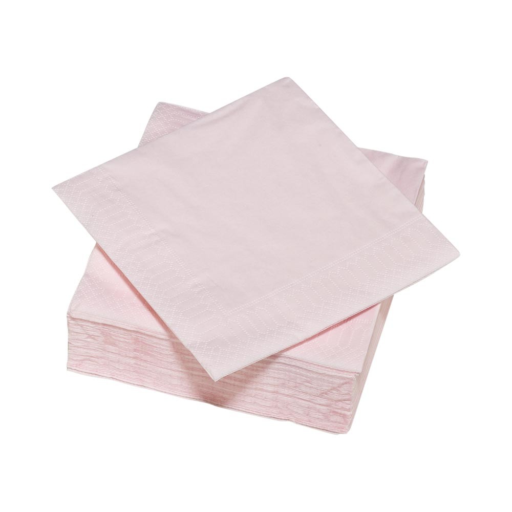 serviette carré unie rose pâle 2 plis en papier x50 (GiFi-548162X)