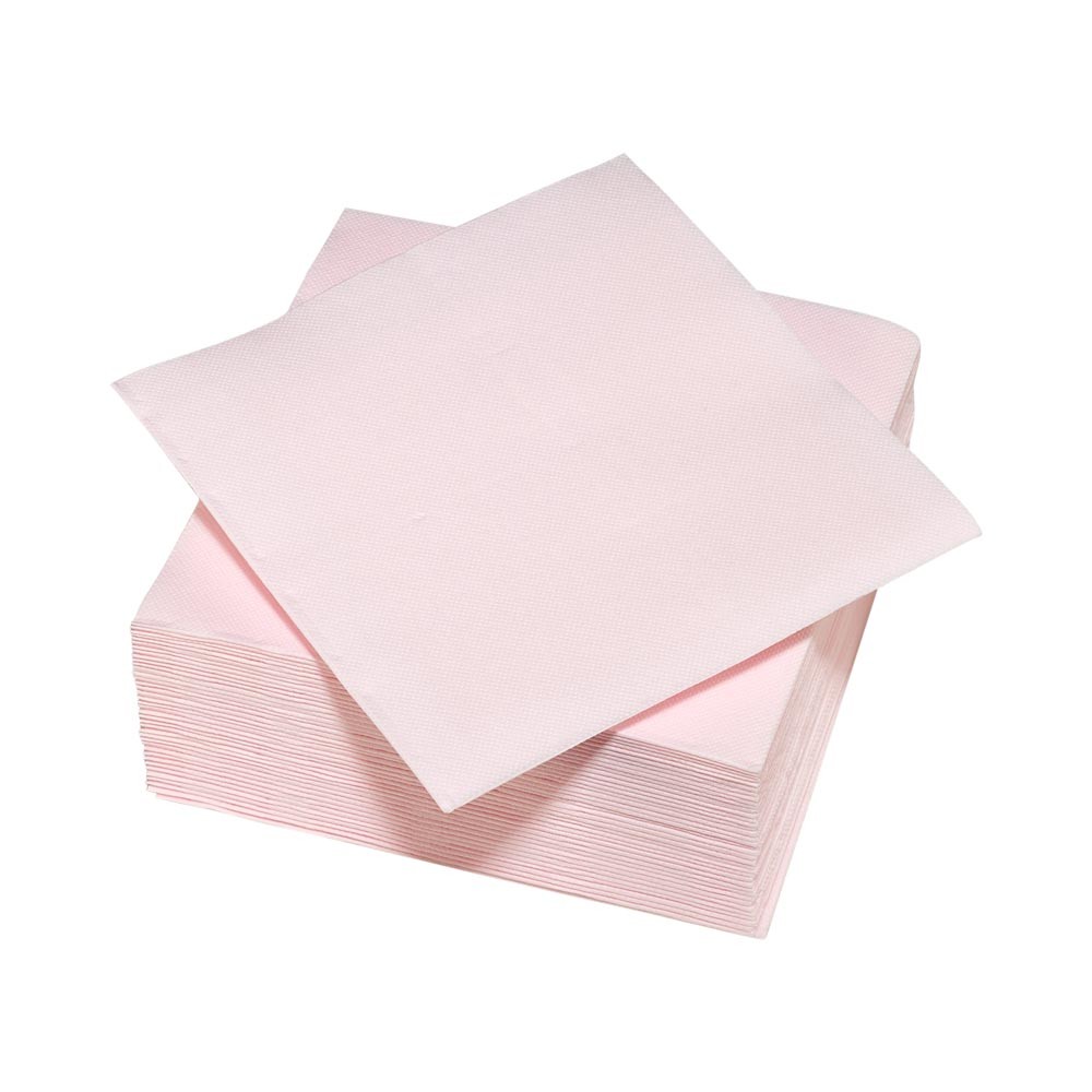 serviette carrée rose pâle 2 plis en papier x40 (GiFi-548164X)