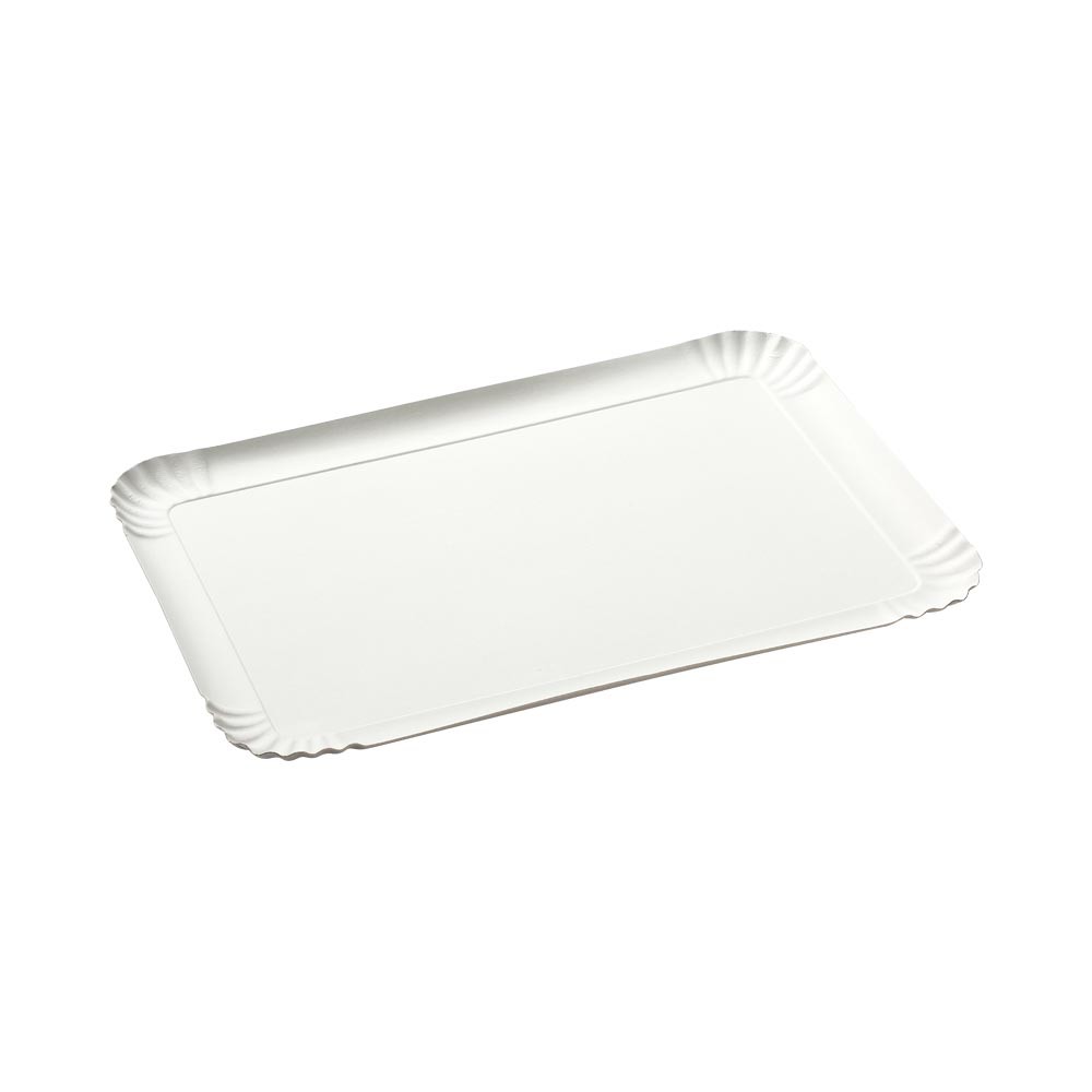 plateau rectangulaire blanc en carton x3 (GiFi-548249X)