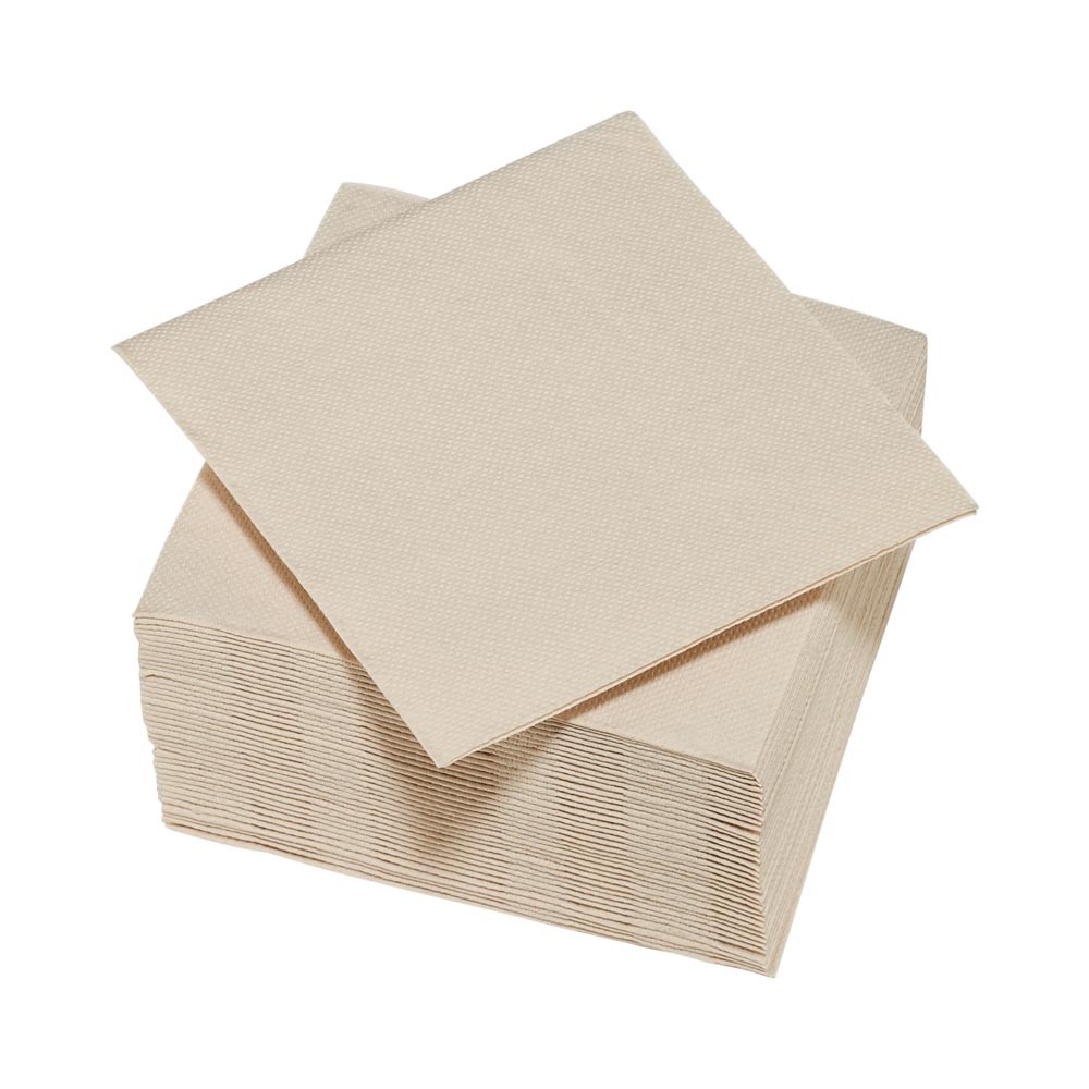 serviette cocktail carrée blanc lin 2 plis en papier x40 (GiFi-548274X)