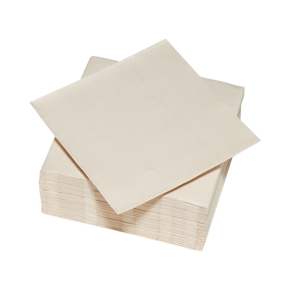 serviette carrée blanc lin 2 plis en papier x40 (GiFi-548276X)