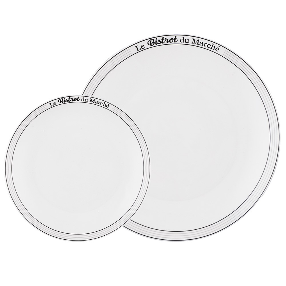 service de table assiettes porcelaine le bistrot du marché x 12 (GiFi-548368X)
