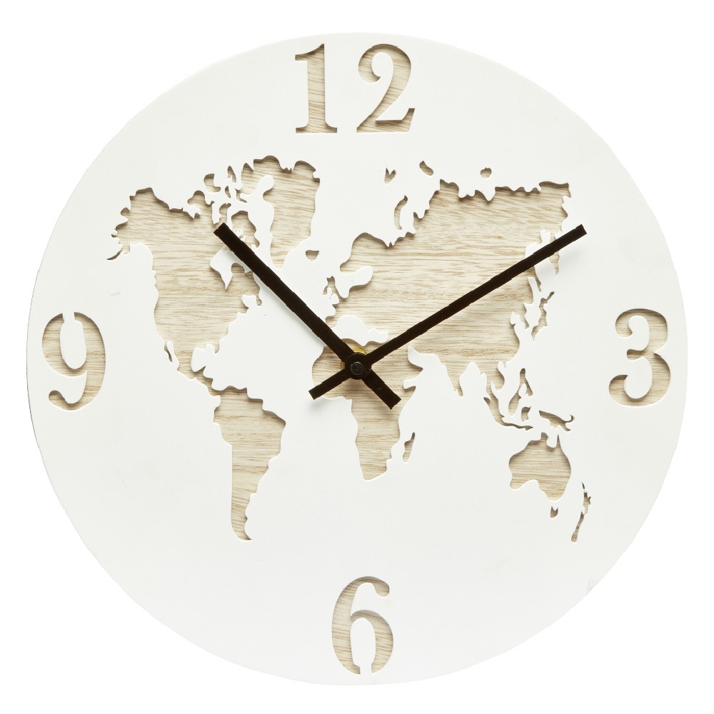 horloge carte du monde mdf (GiFi-548421X)