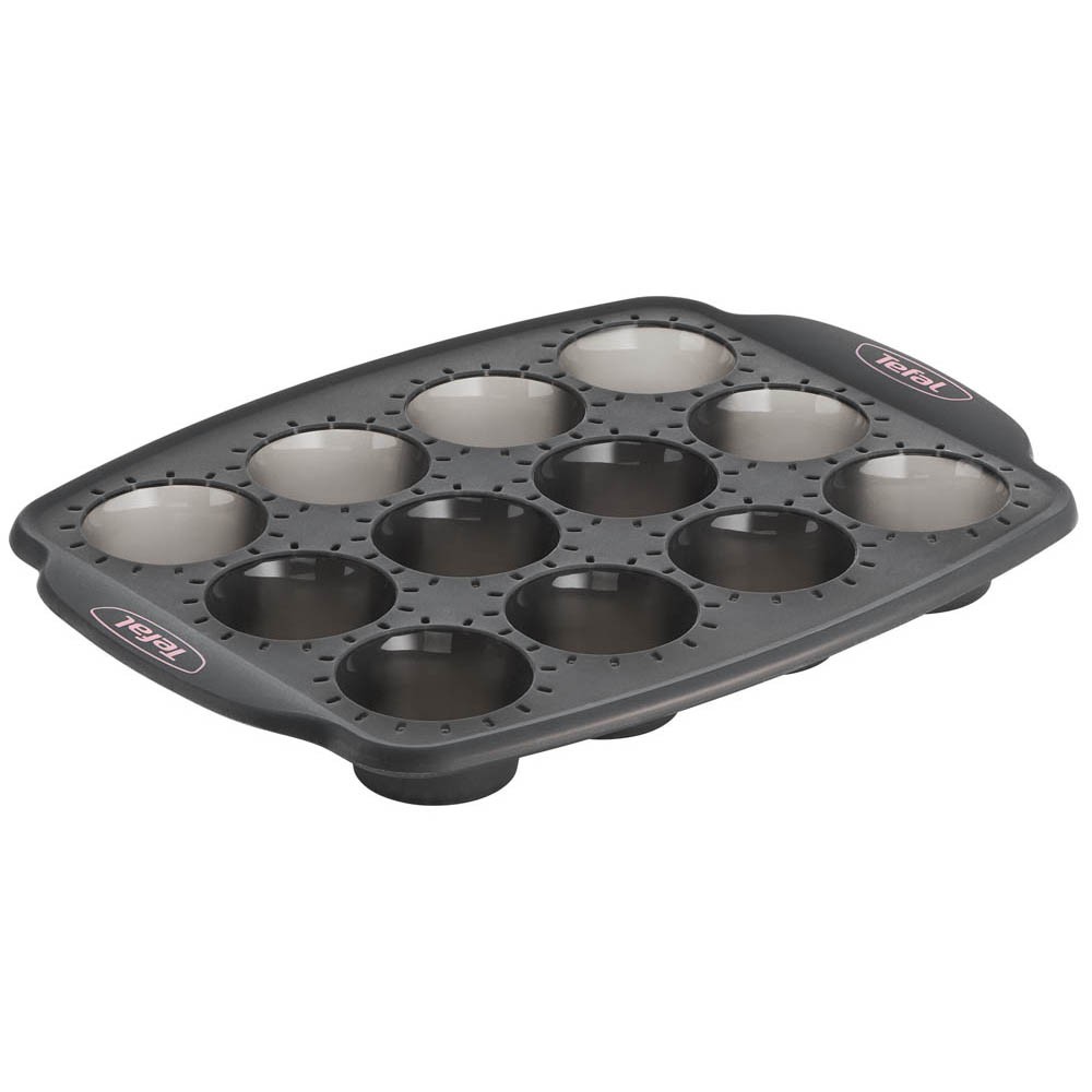 moule à mini muffins tefal crispybake en silicone rétractable 12 pièces (GiFi-548579X)