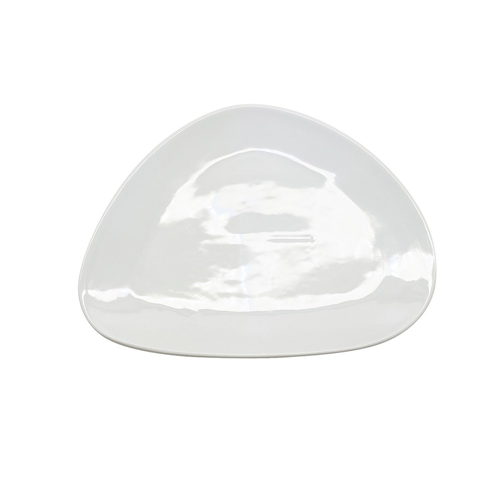 assiette plate forme galet blanc (GiFi-548778X)