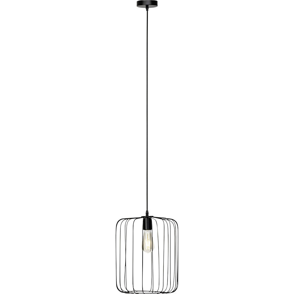 luminaire à suspension filaire cage métal noir flavian brilliant (GiFi-549855X)