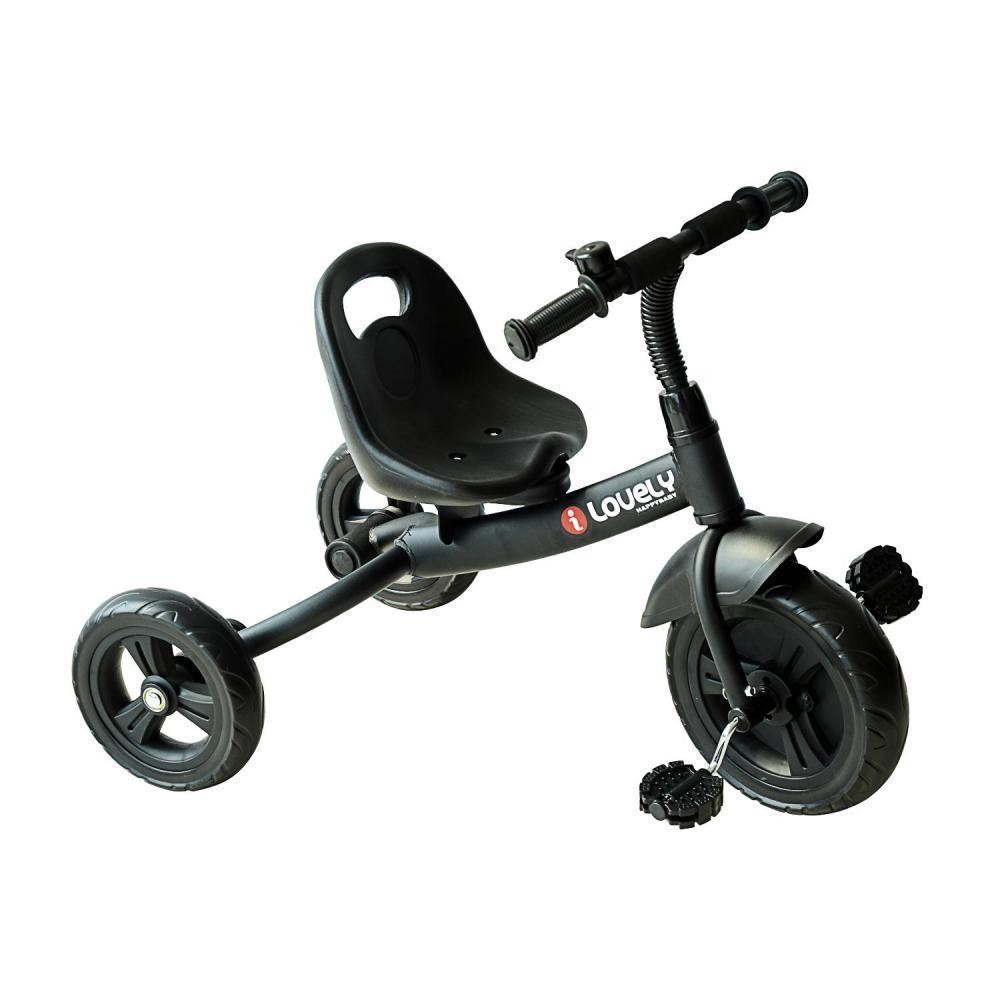 tricycle enfants multi-équipé garde-boue sonnette pédales antidérapantes siège réglable 2 positions avec dossier (GiFi-AOS-370-024BK)