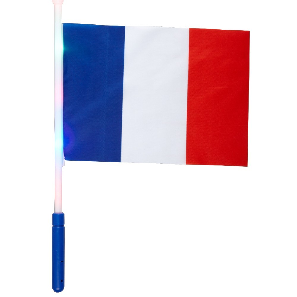 drapeau avec embout lumineux supporter france (GiFi-550373X)