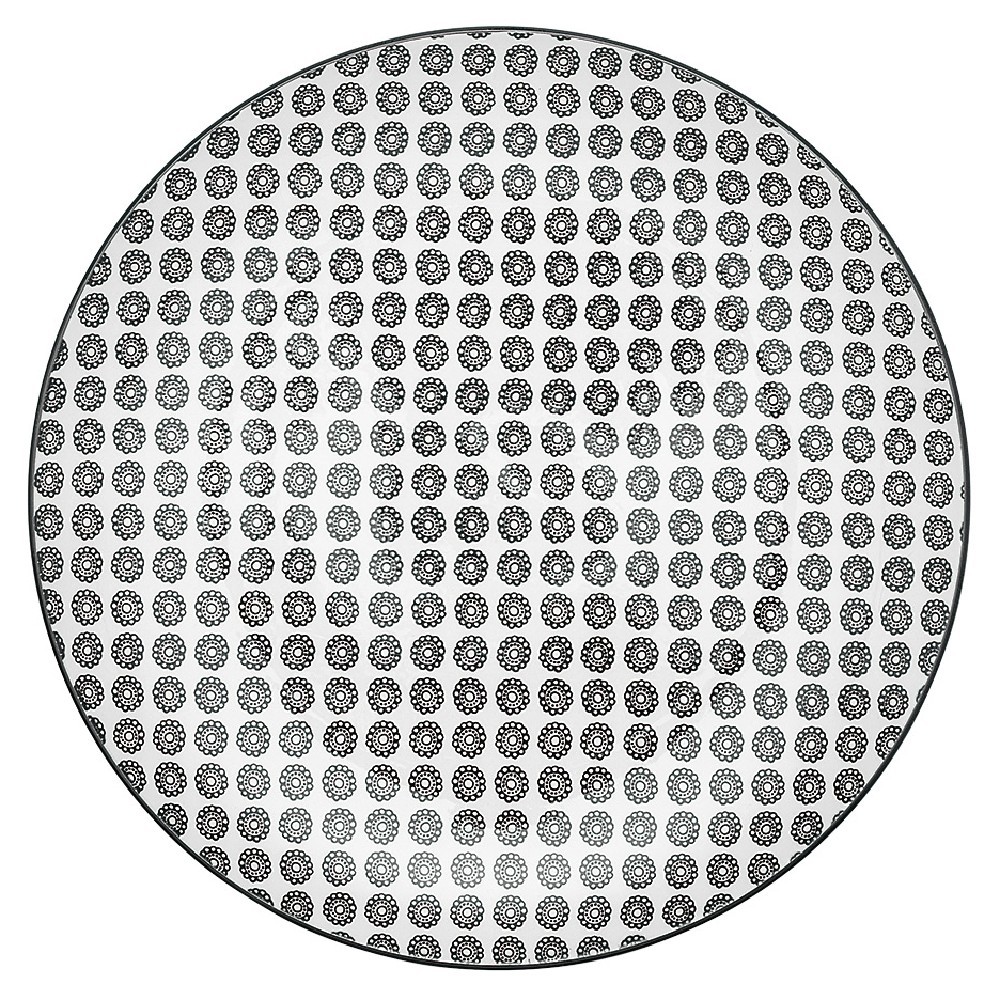 assiette plate motif géométrique en céramique x4 (GiFi-551486X)