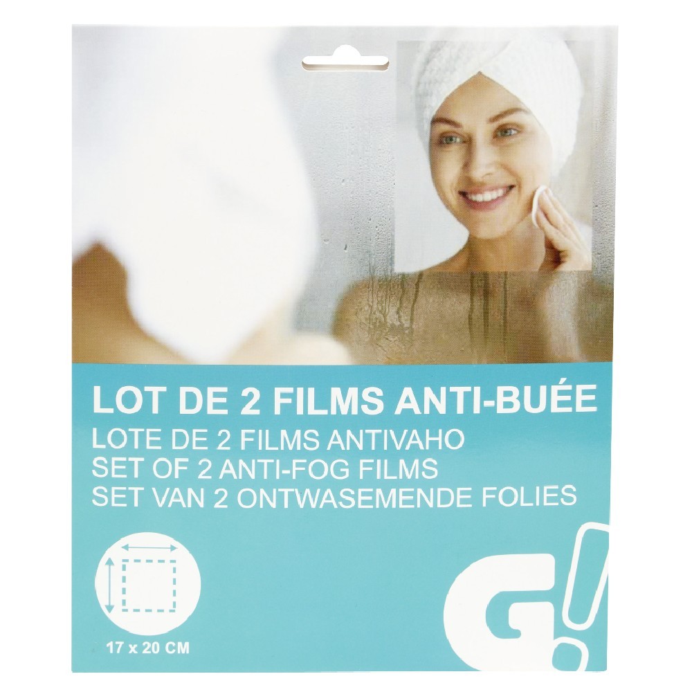 film anti buée adhérent pour miroir ou fenêtre x2 (GiFi-551914X)
