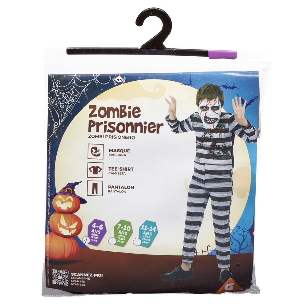 déguisement enfant zombie prisonnier 4/6 ans (GiFi-552536X)