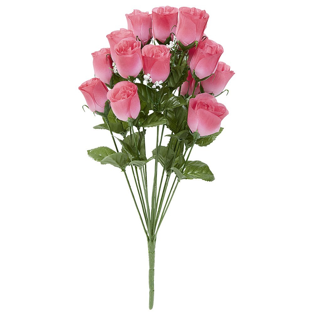 bouquet de roses et gypsophil rose en polyéthylène (GiFi-553009X)