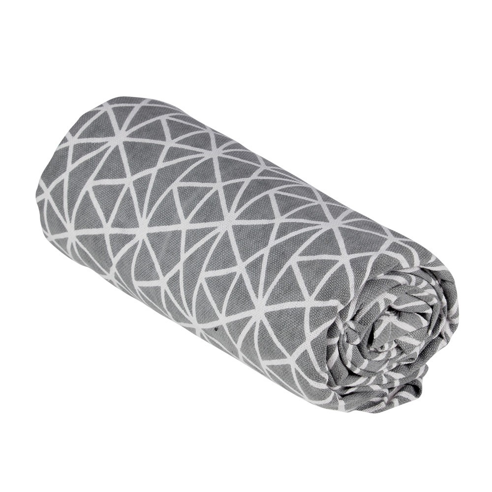 jeté de canapé à motif géométrique gris et blanc (GiFi-553211X)