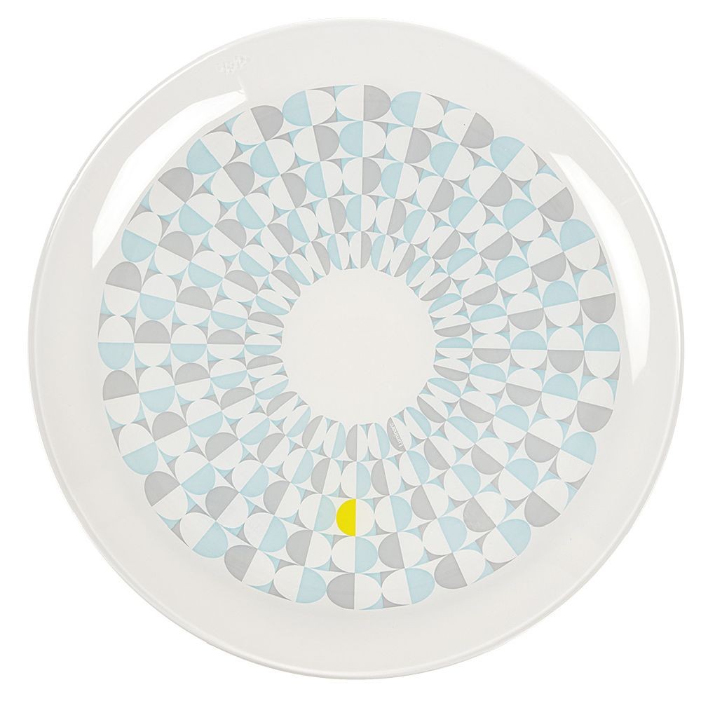 assiette plate ronde en verre boreas motif géométrique (GiFi-553223X)