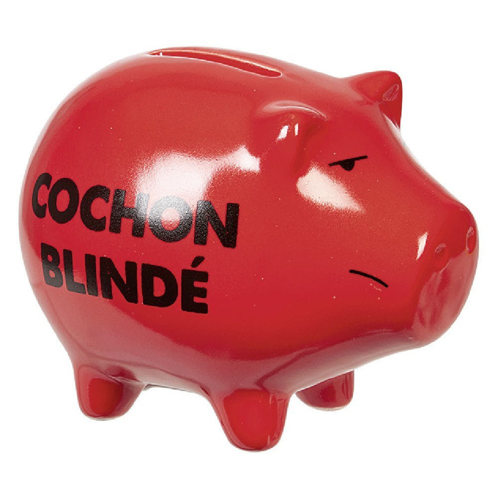 tirelire cochon rouge cochon blindé (GiFi-554950X)