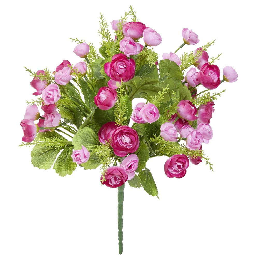 piquet de minis roses h35 cm rose fushia - fleur artificielle 12 têtes (GiFi-555416X)