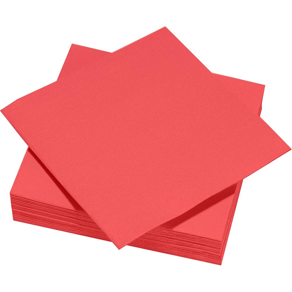 serviette en papier microgaufré tex touch 2 plis uni rouge x50 (GiFi-556212X)