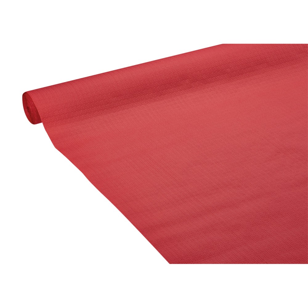 nappe en papier gaufré uni rouge 25 m (GiFi-556216X)