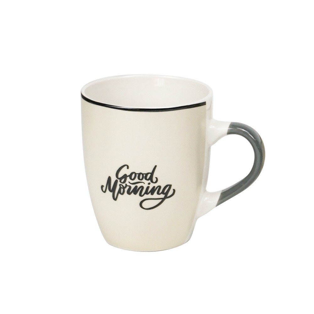 mug en porcelaine vert avec inscription "good morning" 33 cl (GiFi-556467X)