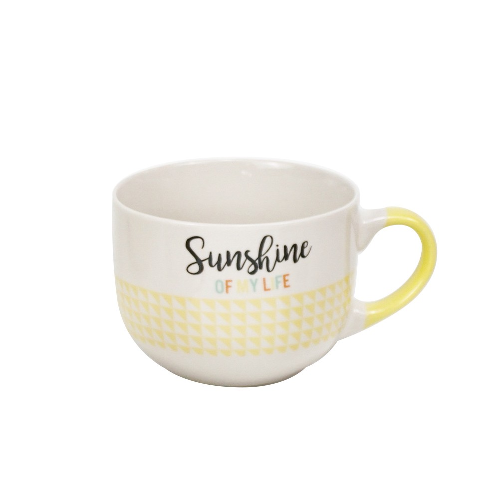jumbo porcelaine jaune avec inscription "sunshine of my life" 47 cl (GiFi-556471X)