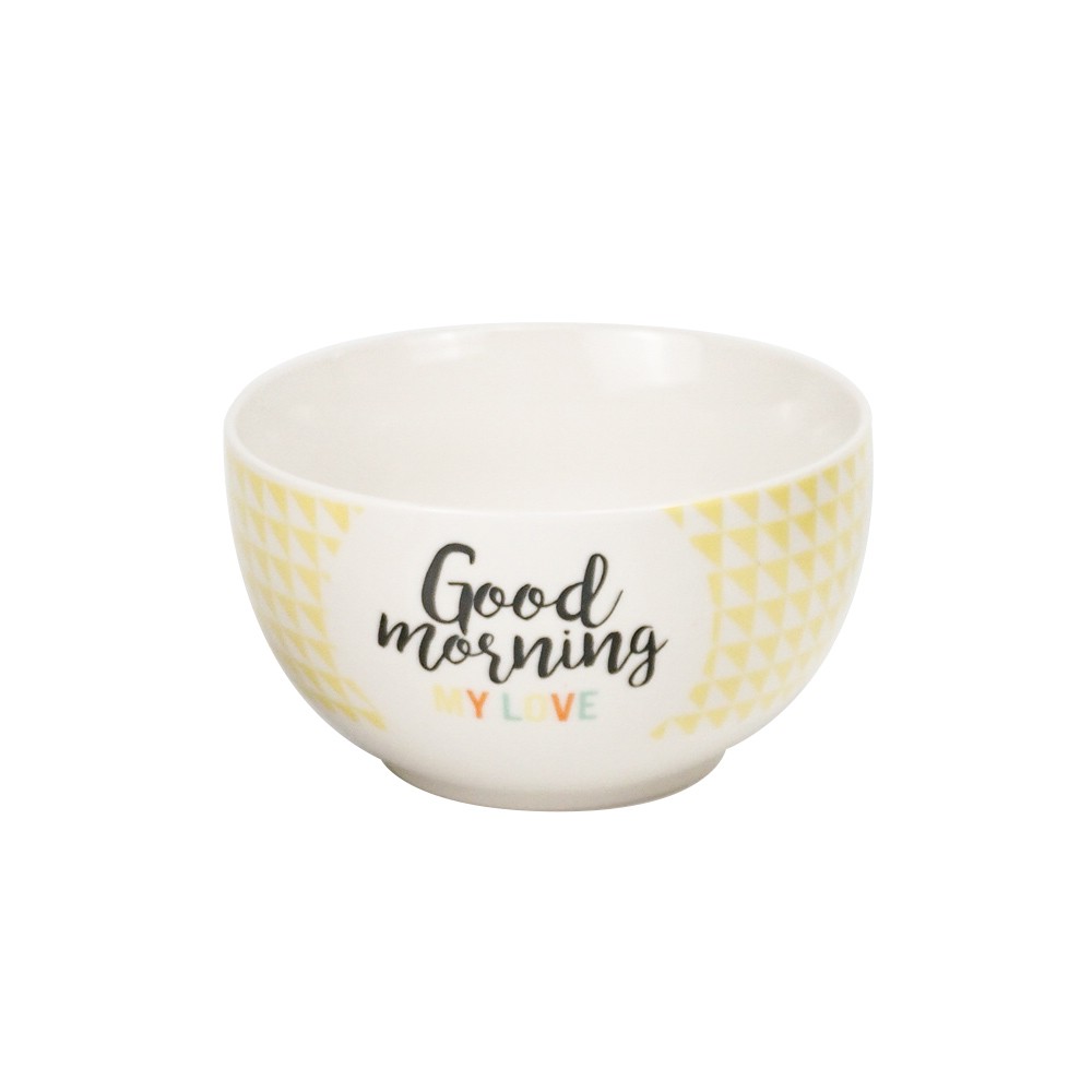 bol en porcelaine jaune avec inscription "good morning my love" (GiFi-556475X)