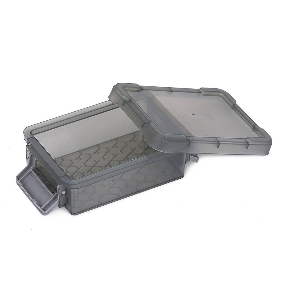 mini boîte en plastique gris fermeture clips 0,20l - lot de 2 (GiFi-556968X)