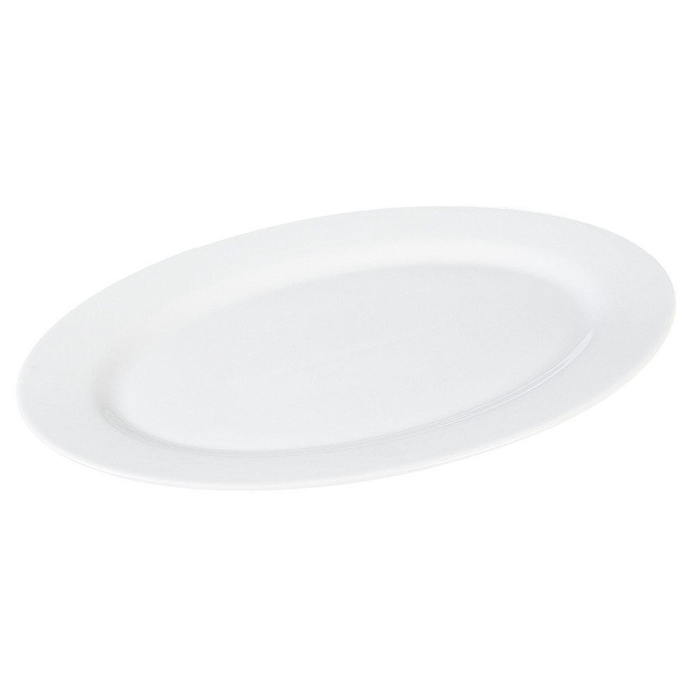 plat de service ovale en porcelaine blanc (GiFi-557108X)