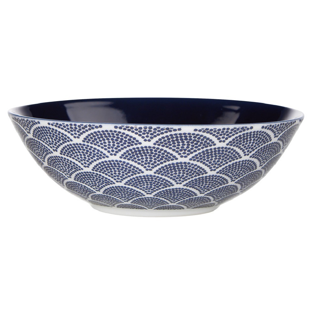 assiette creuse en porcelaine décor vague japonaise (GiFi-557210X)